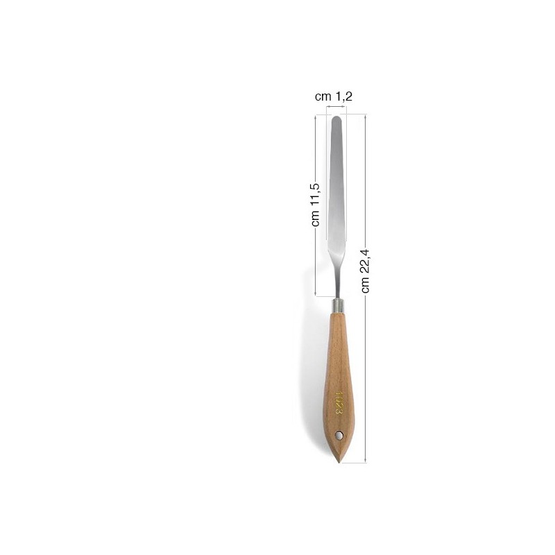 Spatola per pittura in metallo, modello 1023, manico in legno