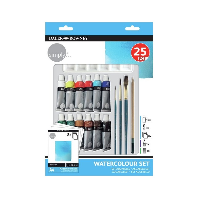 Daler Rowney Simply Set per Acquerello 25 pezzi