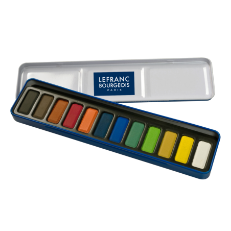 L&B Scatola metallo 12 pastiglie acquarello