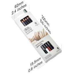 Winsor&Newton Studio Collection Scatola Metallo 6 Matite Da Schizzo - dimensioni confezione