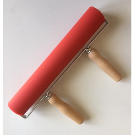 Rullo, larghezza 30 cm, diametro 5 cm, con due manici in legno