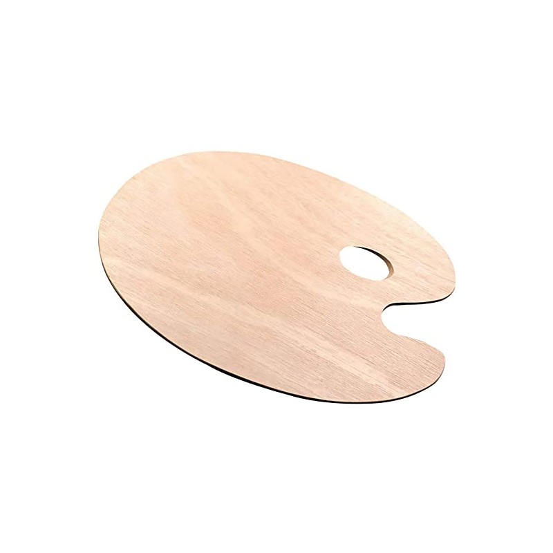 Tavolozza ovale professionale in legno, spessore mm 3, formato cm 30x40