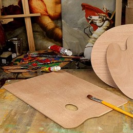 Tavolozza rettangolare professionale in legno cm 25x30 spessore mm 5 per artisti