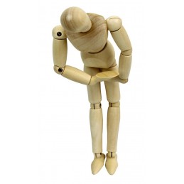 Manichino uomo snodabile in legno altezza cm. 41 per disegno e schizzi