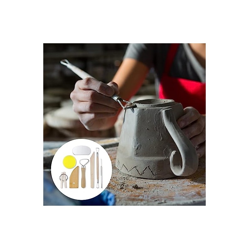 Set Di 14 Strumenti Per Modellare La Creta - Per Ceramica E Scultura, In Plastica, Legno, Acciaio E Silicone, Per Professionisti E Principianti