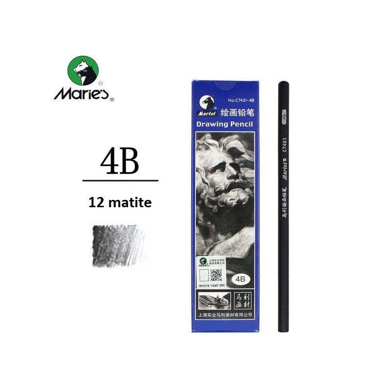 Marie's Matite professionali da disegno 4B, conf. 12pz