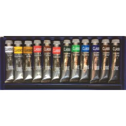 Maimeri Olio Classico Set 12 tubetti da 20 ml con scatola in plastica - colori contenuti