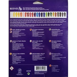 Reeves Set colori ad olio diluibili in acqua 24 tubi da 10ml - retro imballo
