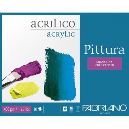 Carta Fabriano Pittura 50x70 cm, grammi 400, BIANCO, 10 fogli