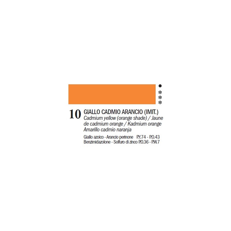 Colori ad olio Master-Ferrario, 60 ml - 10 Giallo Cadmio arancio