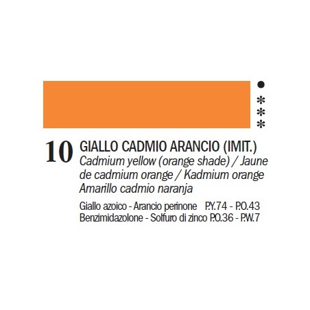 Colori ad olio Master-Ferrario, 60 ml - 10 Giallo Cadmio arancio