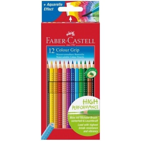 Faber-Castell Colour Grip Matite colorate acquerellabili astuccio cartone 12 matite