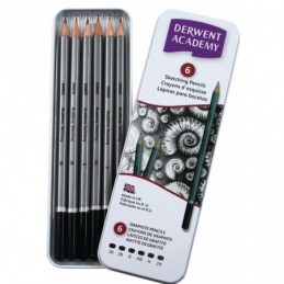 Derwent Academy Sketching set 6 matite disegno con astuccio in metallo