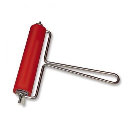 Abig Rullo inchiostratore gomma cm 15 manico in ferro diam. 3 cm