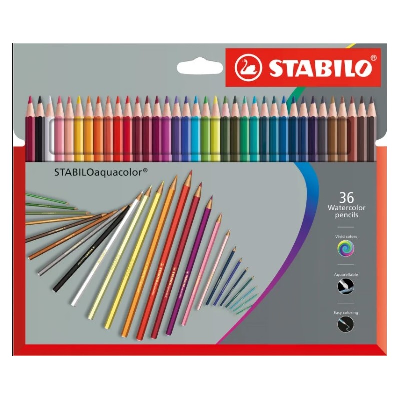 Set of 36 Aquarellable colored pencils STABILOaquacolor