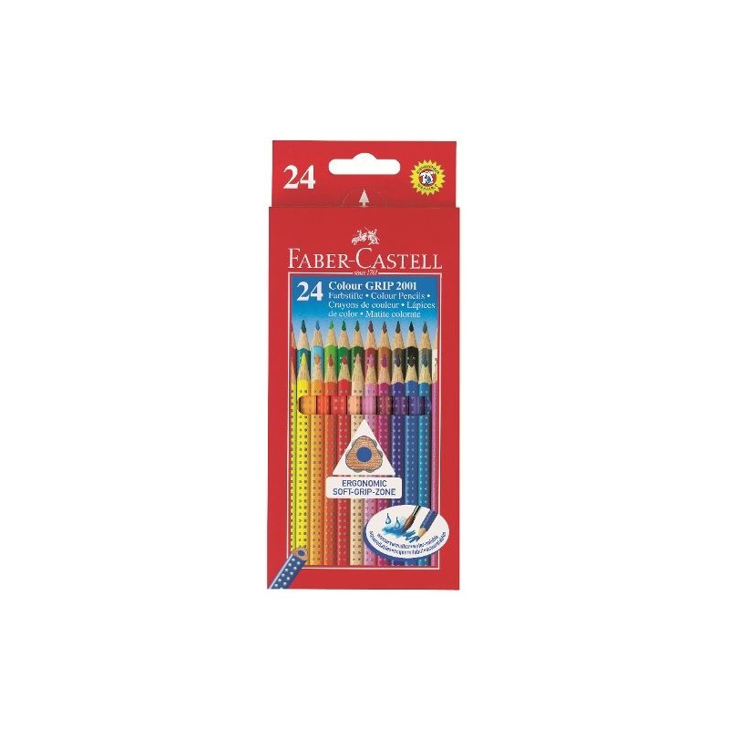 Faber-Castell Colour Grip colour pencil, cardboard wallet of 24 Faber-Castell Colour Grip colour pencil, cardboard wallet of 24